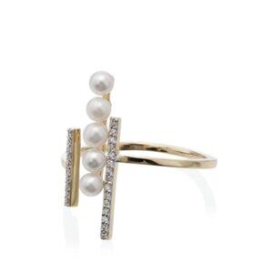 ISO . MATEO 14-karat Gold, Diamond And Pearl Ring
